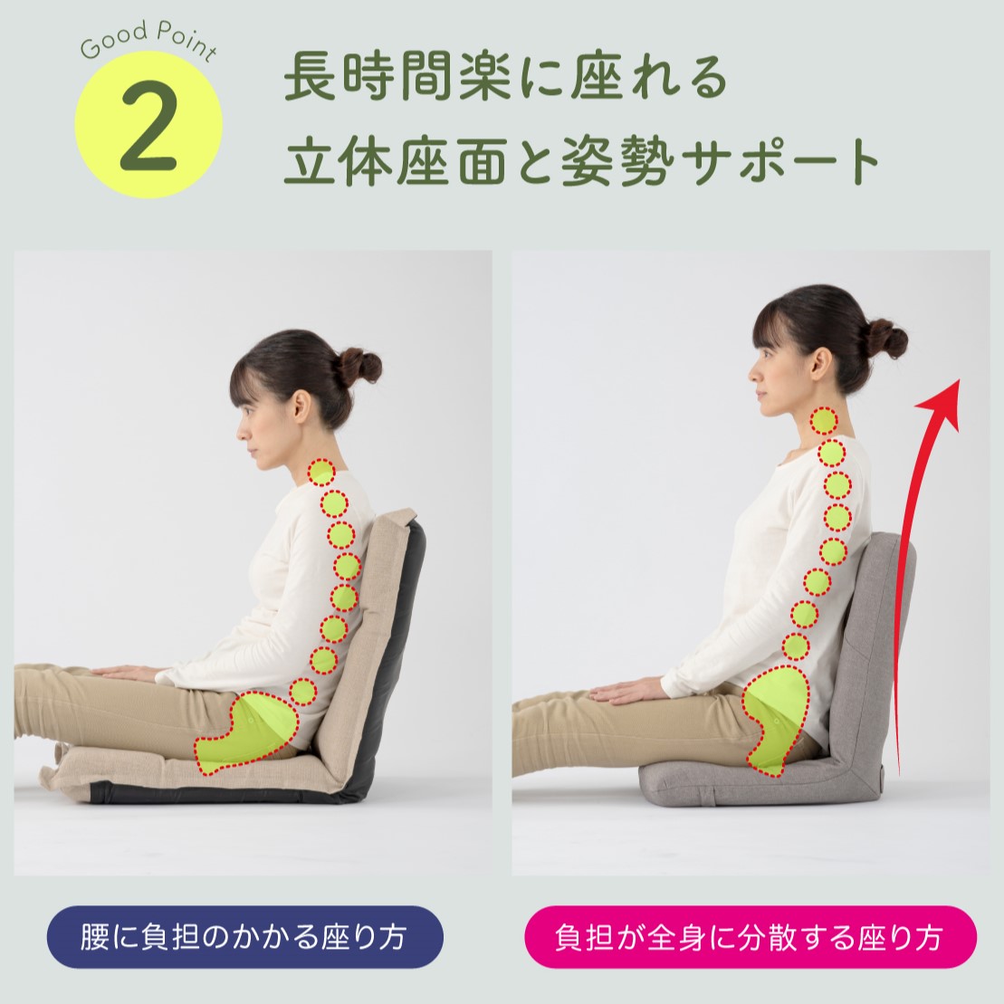 からだスッキリ座椅子 ホグレッシュ イメージ画像06